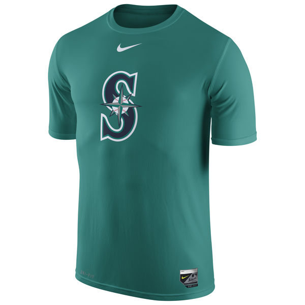 MLB Men Seattle Mariners Nike Authentic Collection Legend Logo 1.5 Performance TShirt Aqua